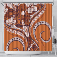 Hawaiian Hibiscus Tribal Vintage Motif Shower Curtain Ver 5 LT9 - Polynesian Pride
