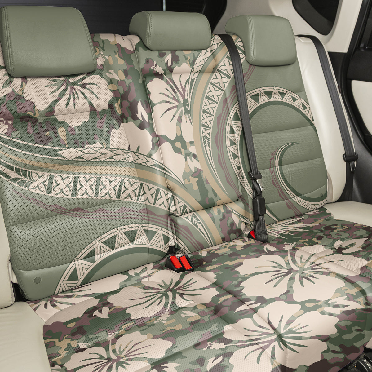 Hawaiian Hibiscus Tribal Vintage Motif Back Car Seat Cover Ver 6
