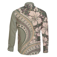 Hawaiian Hibiscus Tribal Vintage Motif Family Matching Tank Maxi Dress and Hawaiian Shirt Ver 6