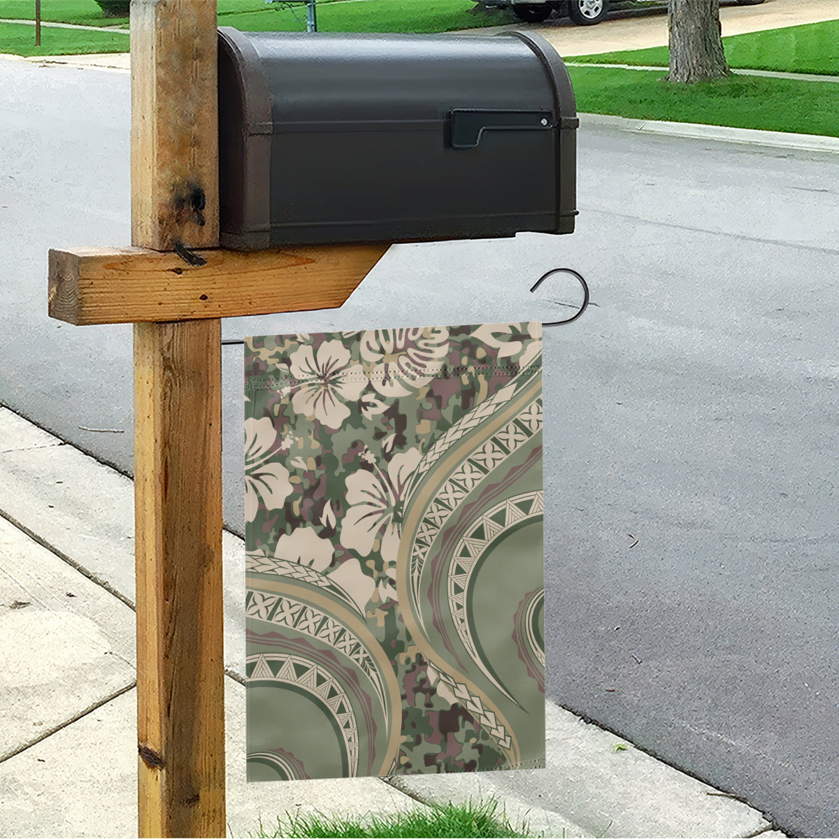 Hawaiian Hibiscus Tribal Vintage Motif Garden Flag Ver 6