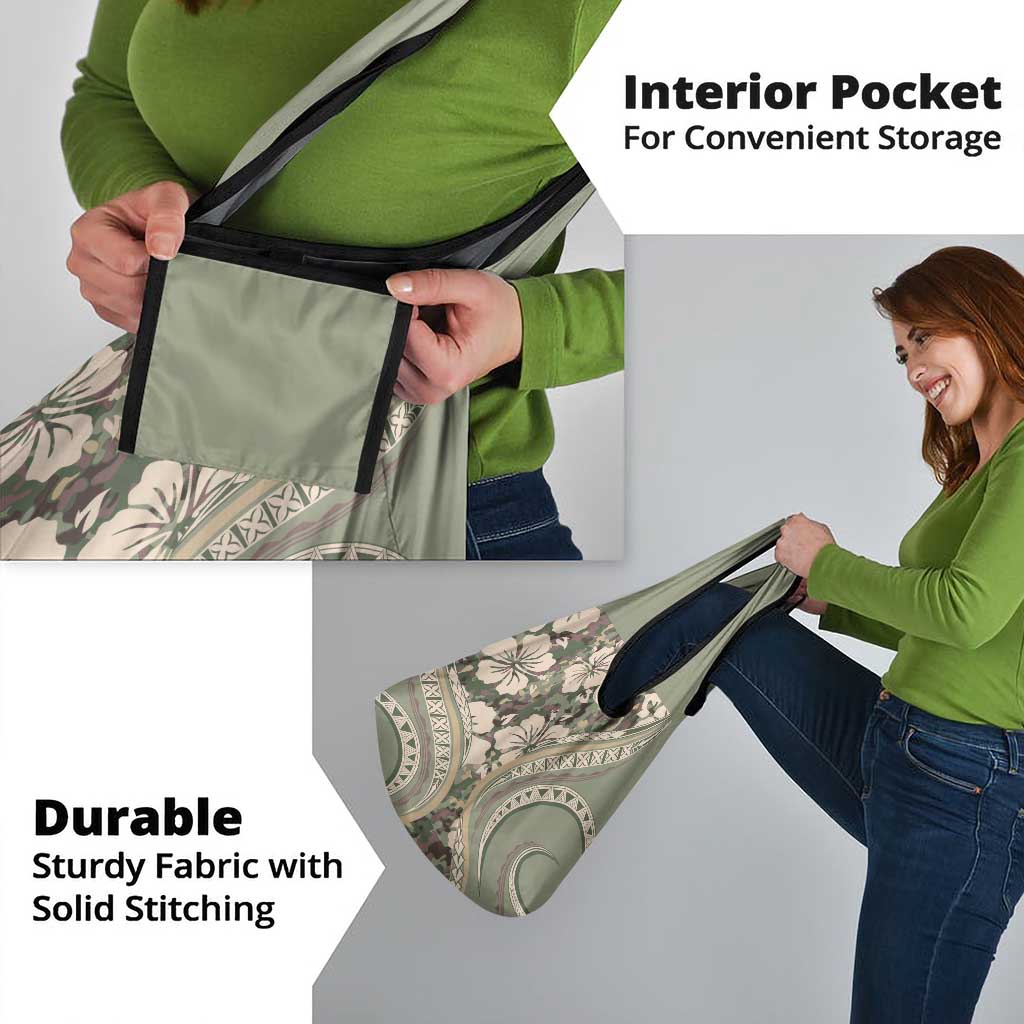 Hawaiian Hibiscus Tribal Vintage Motif Grocery Bag Ver 6