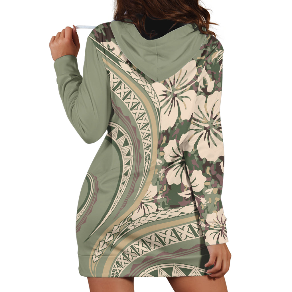Hawaiian Hibiscus Tribal Vintage Motif Hoodie Dress Ver 6