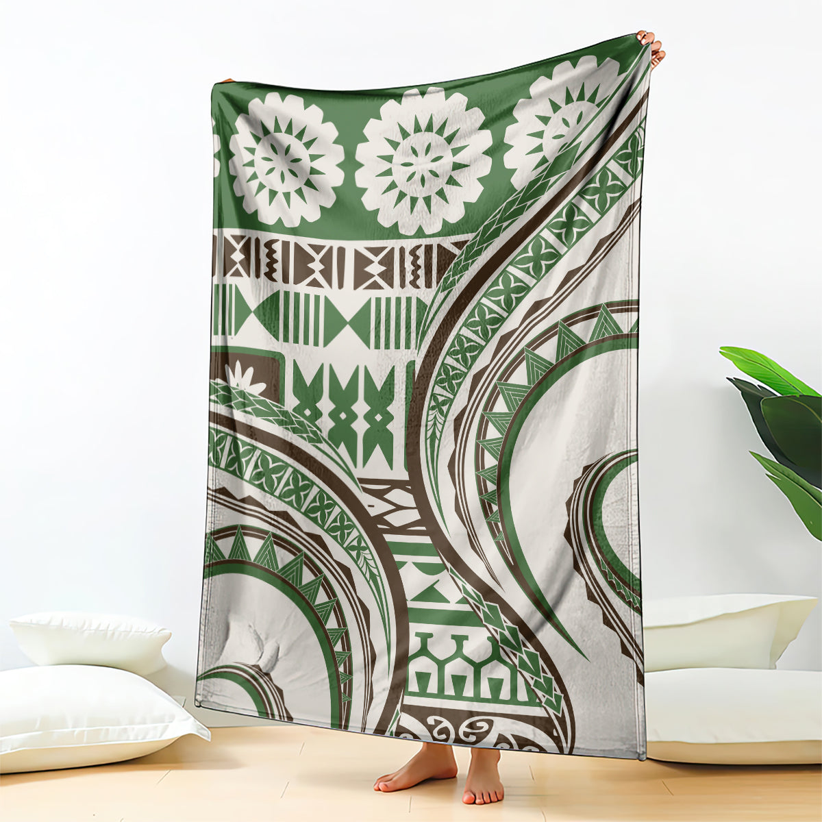 Hawaiian Hibiscus Tribal Vintage Motif Blanket Ver 7