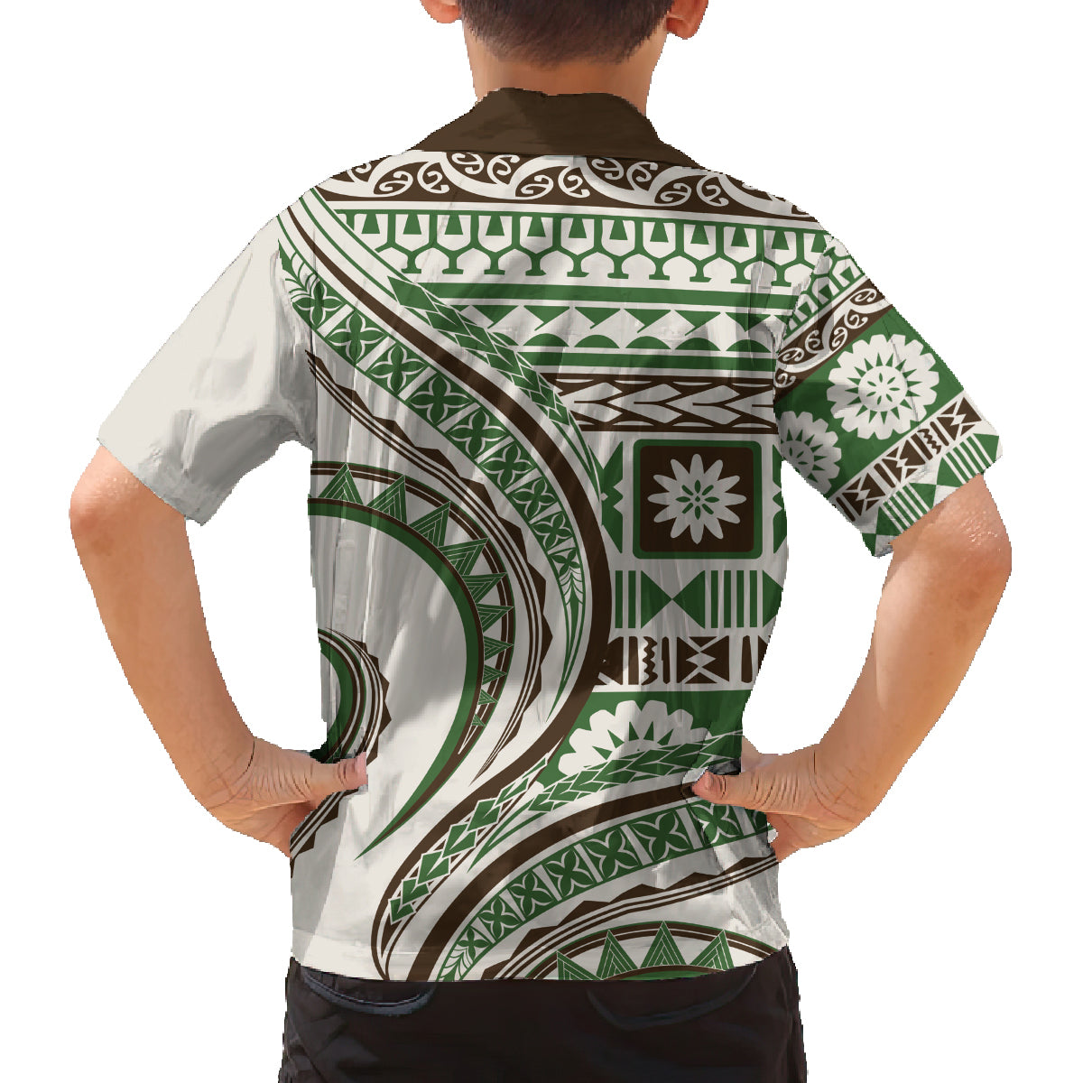 Hawaiian Hibiscus Tribal Vintage Motif Family Matching Long Sleeve Bodycon Dress and Hawaiian Shirt Ver 7 LT9 - Polynesian Pride