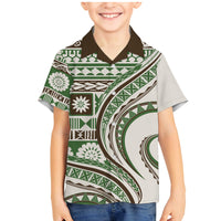 Hawaiian Hibiscus Tribal Vintage Motif Family Matching Mermaid Dress and Hawaiian Shirt Ver 7