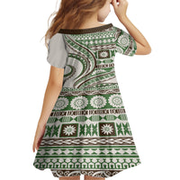 Hawaiian Hibiscus Tribal Vintage Motif Kid Short Sleeve Dress Ver 7
