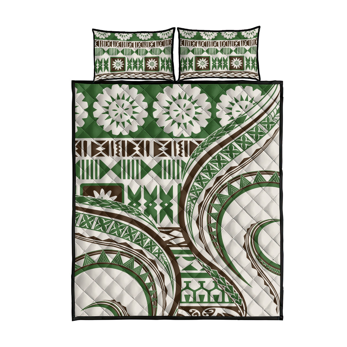 Hawaiian Hibiscus Tribal Vintage Motif Quilt Bed Set Ver 7