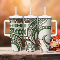 Hawaiian Hibiscus Tribal Vintage Motif Tumbler With Handle Ver 7