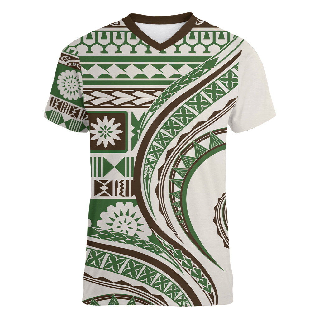 Hawaiian Hibiscus Tribal Vintage Motif Women V-Neck T-Shirt Ver 7