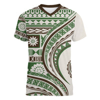 Hawaiian Hibiscus Tribal Vintage Motif Women V-Neck T-Shirt Ver 7