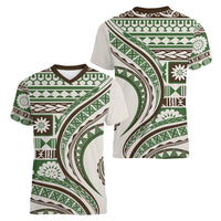 Hawaiian Hibiscus Tribal Vintage Motif Women V-Neck T-Shirt Ver 7