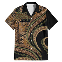 Hawaiian Hibiscus Tribal Vintage Motif Family Matching Mermaid Dress and Hawaiian Shirt Ver 8