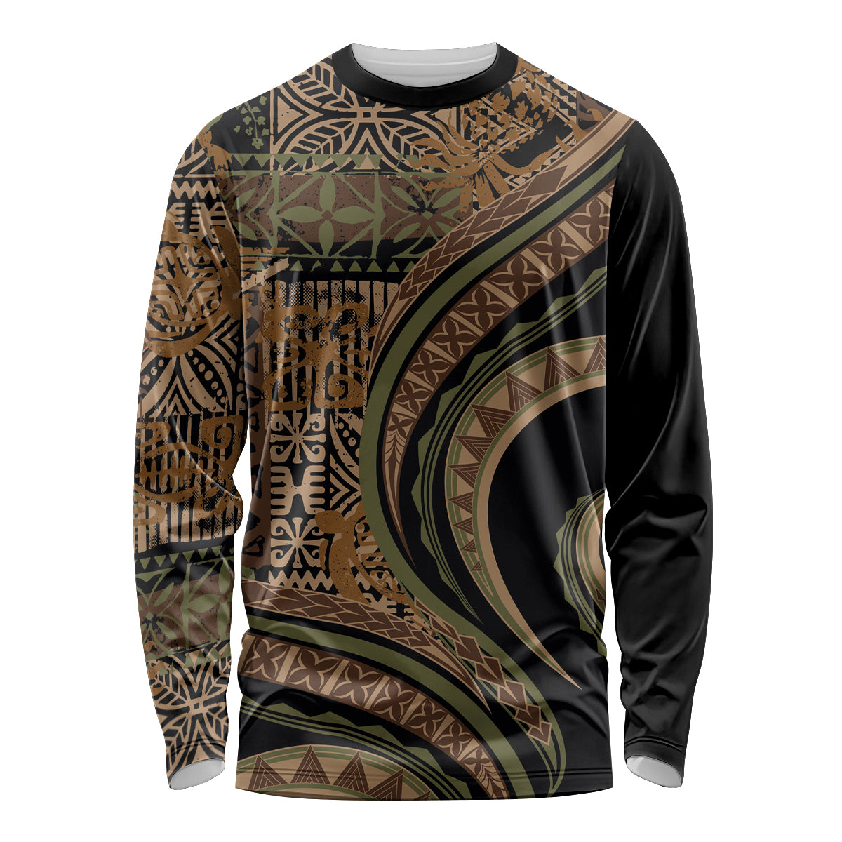 Hawaiian Hibiscus Tribal Vintage Motif Long Sleeve Shirt Ver 8