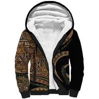 Hawaiian Hibiscus Tribal Vintage Motif Sherpa Hoodie Ver 8