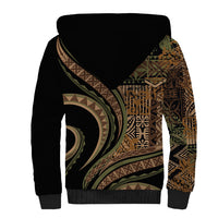 Hawaiian Hibiscus Tribal Vintage Motif Sherpa Hoodie Ver 8
