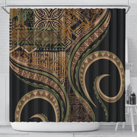 Hawaiian Hibiscus Tribal Vintage Motif Shower Curtain Ver 8 LT9 - Polynesian Pride