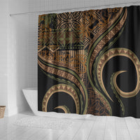 Hawaiian Hibiscus Tribal Vintage Motif Shower Curtain Ver 8 LT9 - Polynesian Pride