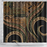 Hawaiian Hibiscus Tribal Vintage Motif Shower Curtain Ver 8 LT9 - Polynesian Pride