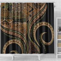 Hawaiian Hibiscus Tribal Vintage Motif Shower Curtain Ver 8 LT9 - Polynesian Pride