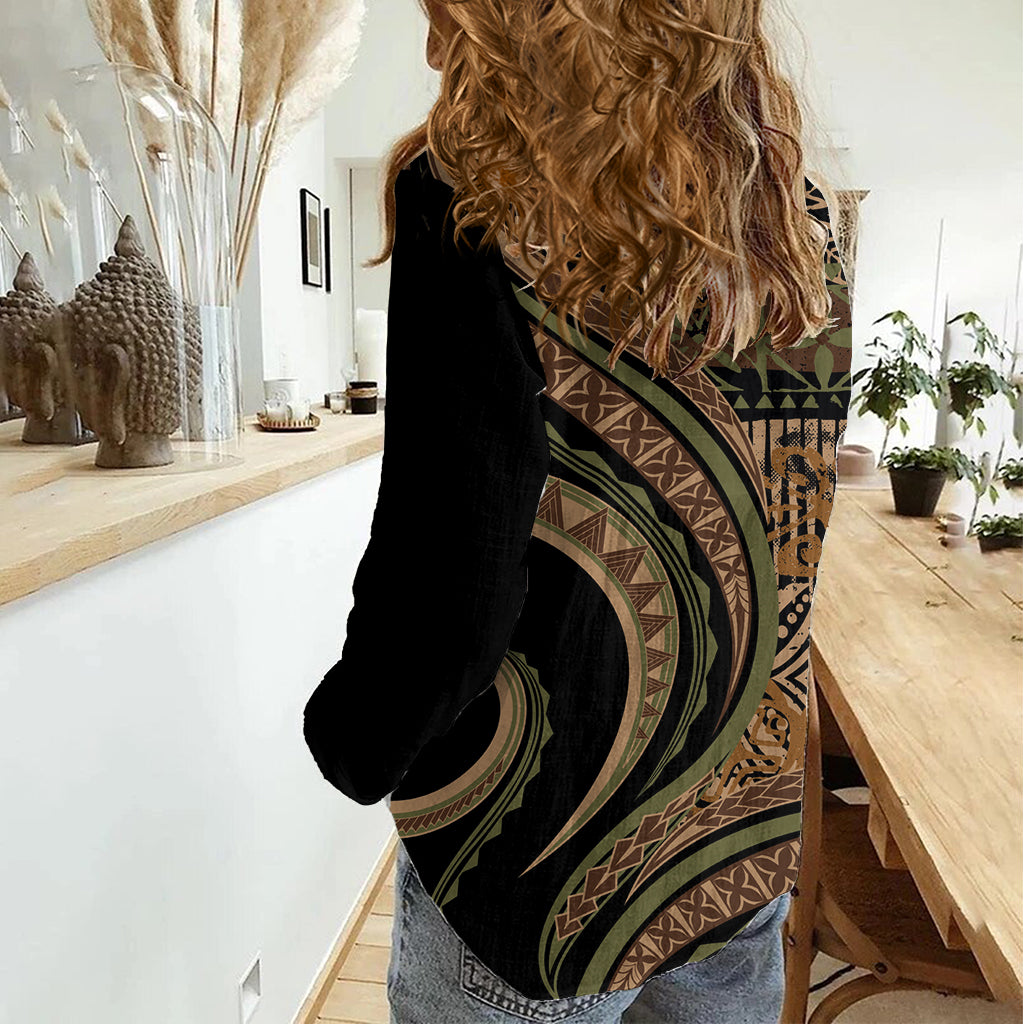 Hawaiian Hibiscus Tribal Vintage Motif Women Casual Shirt Ver 8