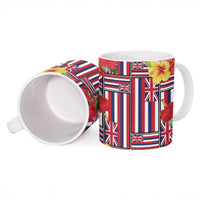 Hawaii Hibiscus Lei Ceramic Mug Hawaiian Flag Motif