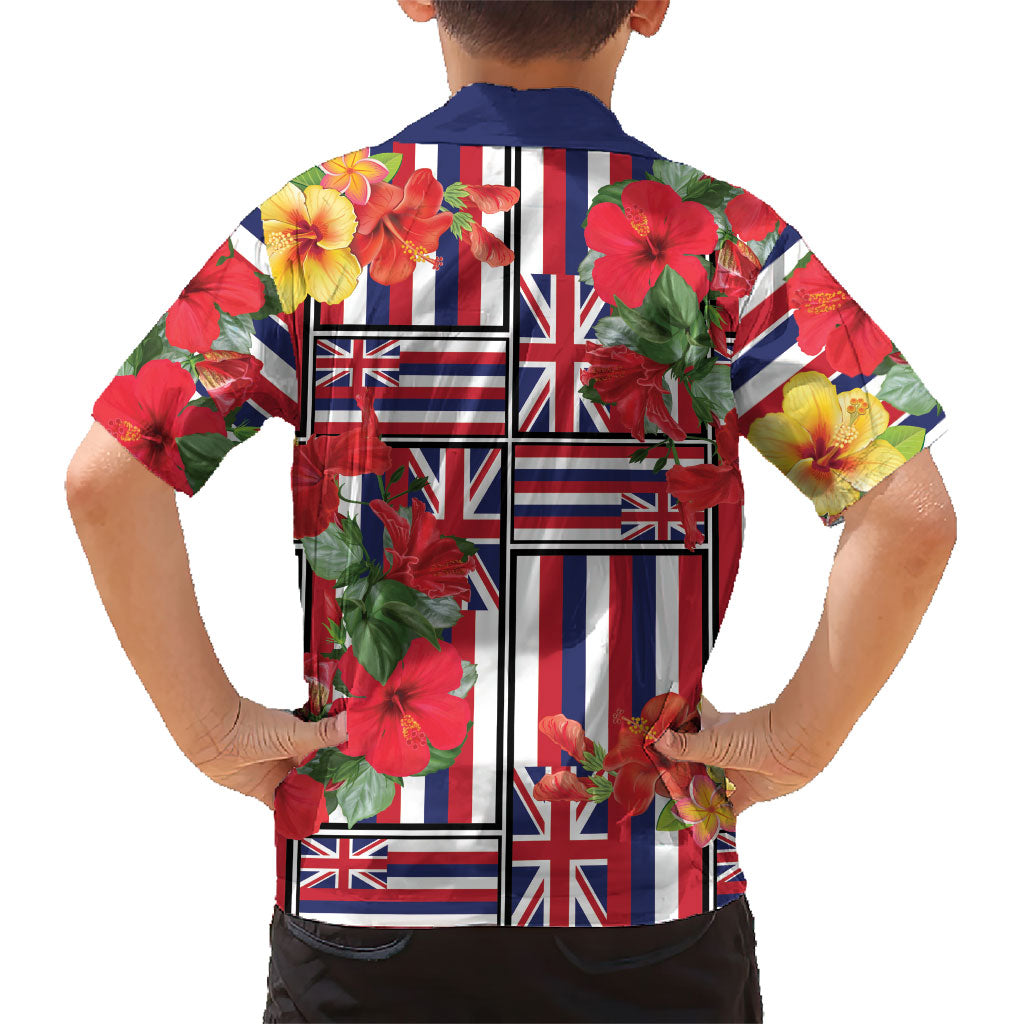 Hawaii Hibiscus Lei Family Matching Off Shoulder Maxi Dress and Hawaiian Shirt Hawaiian Flag Motif