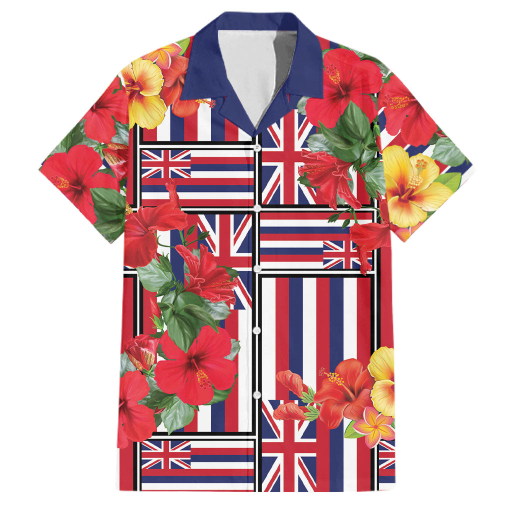 Hawaii Hibiscus Lei Family Matching Tank Maxi Dress and Hawaiian Shirt Hawaiian Flag Motif