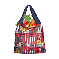 Hawaii Hibiscus Lei Grocery Bag Hawaiian Flag Motif