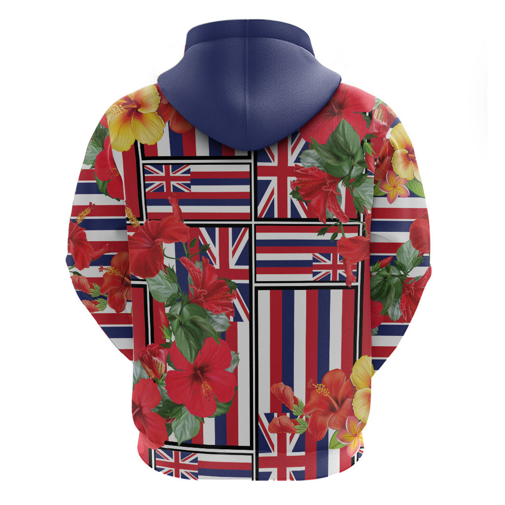 Hawaii Hibiscus Lei Hoodie Hawaiian Flag Motif
