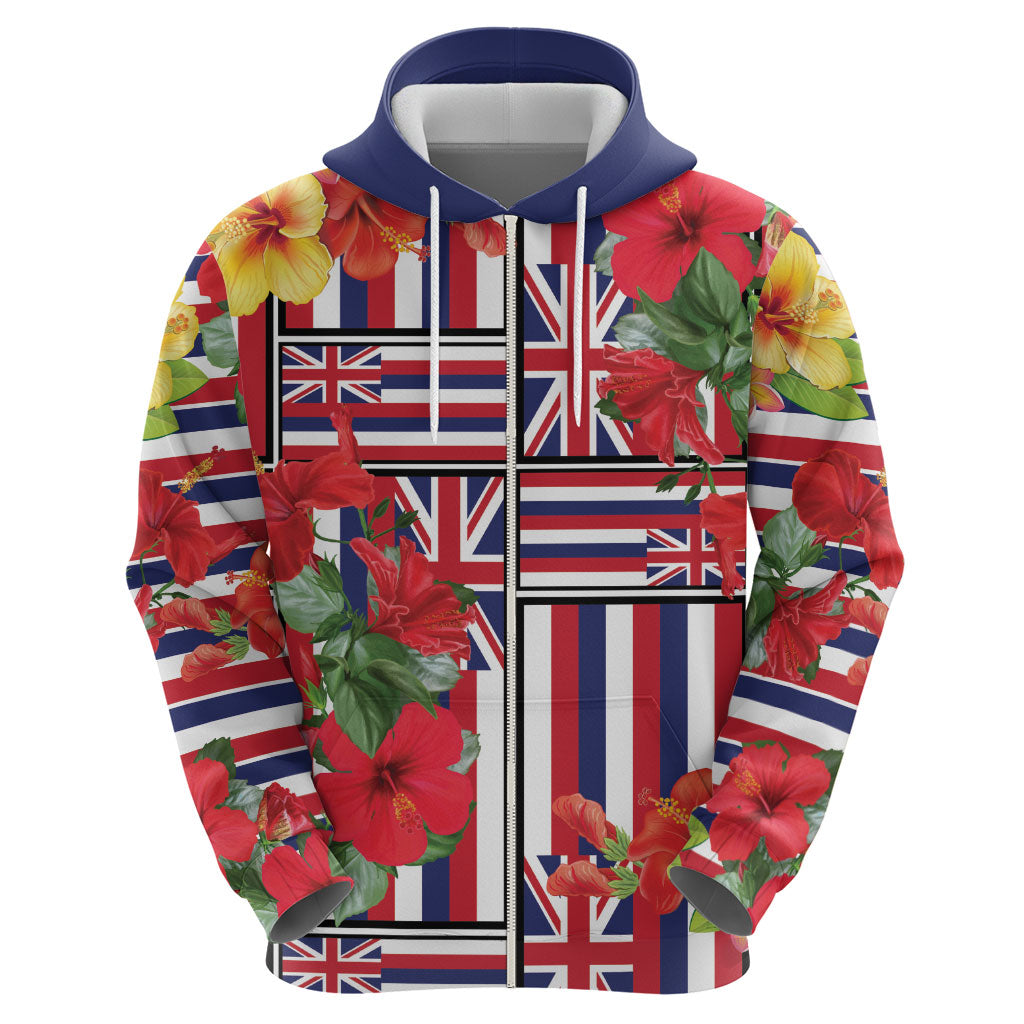 Hawaii Hibiscus Lei Hoodie Hawaiian Flag Motif