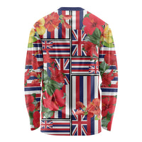 Hawaii Hibiscus Lei Long Sleeve Shirt Hawaiian Flag Motif