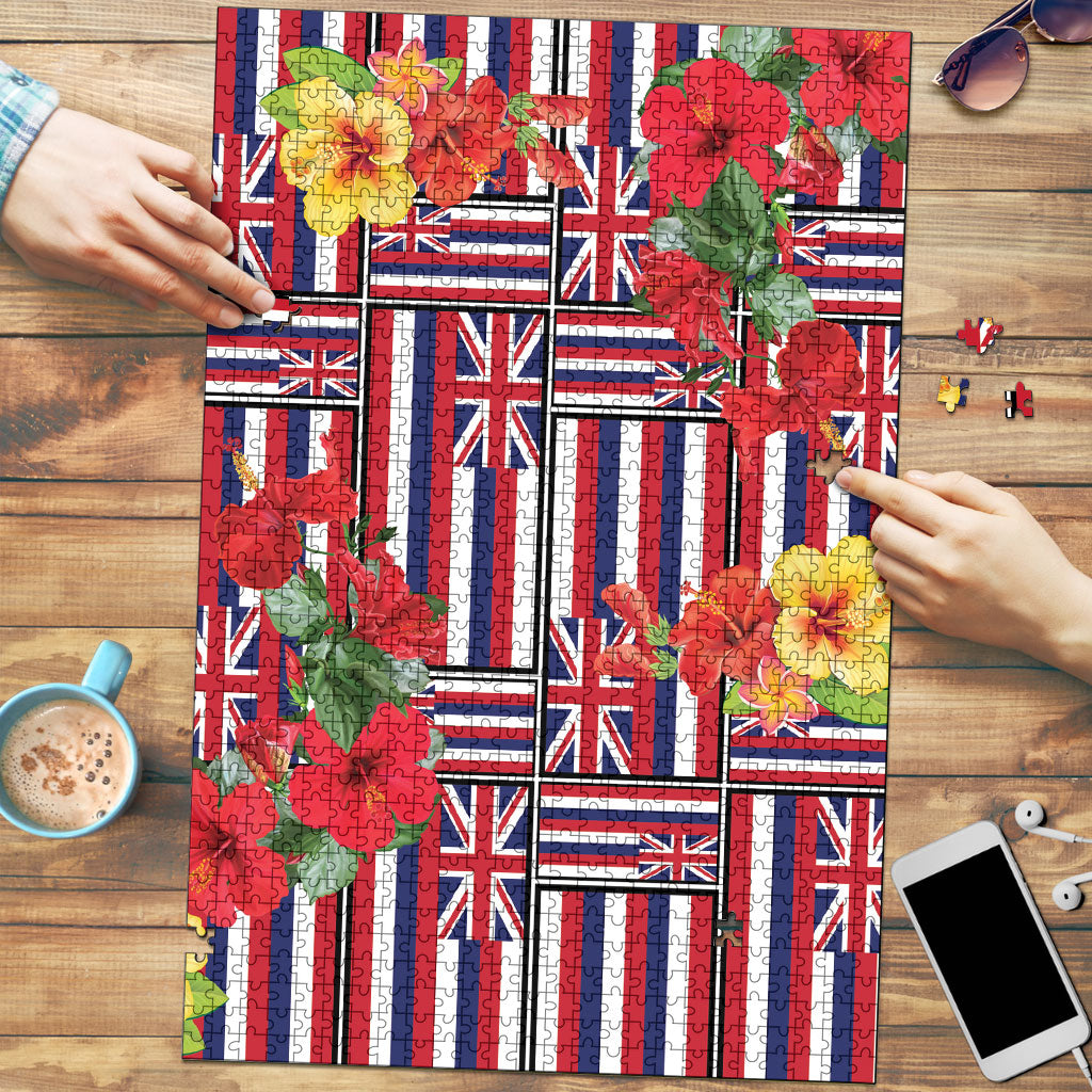 Hawaii Hibiscus Lei Puzzle Hawaiian Flag Motif