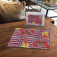 Hawaii Hibiscus Lei Puzzle Hawaiian Flag Motif