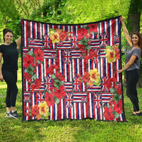 Hawaii Hibiscus Lei Quilt Hawaiian Flag Motif