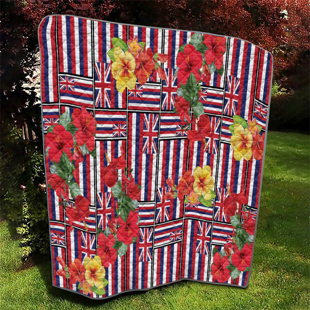 Hawaii Hibiscus Lei Quilt Hawaiian Flag Motif