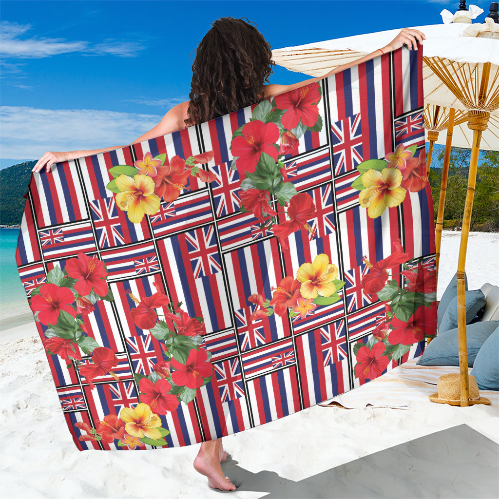Hawaii Hibiscus Lei Sarong Hawaiian Flag Motif