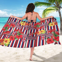 Hawaii Hibiscus Lei Sarong Hawaiian Flag Motif