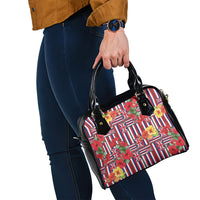 Hawaii Hibiscus Lei Shoulder Handbag Hawaiian Flag Motif
