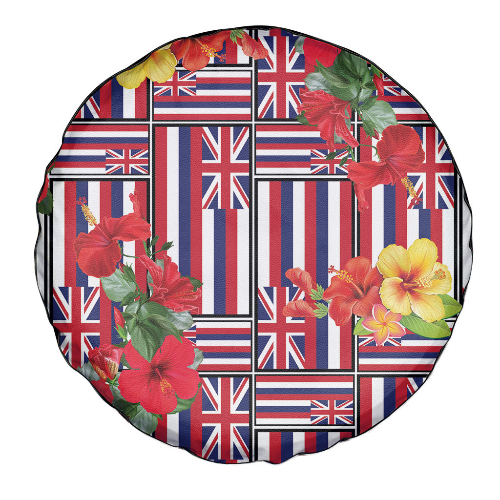 Hawaii Hibiscus Lei Spare Tire Cover Hawaiian Flag Motif