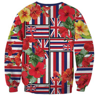 Hawaii Hibiscus Lei Sweatshirt Hawaiian Flag Motif