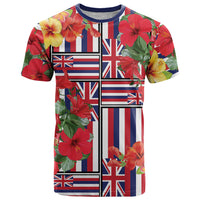 Hawaii Hibiscus Lei T Shirt Hawaiian Flag Motif