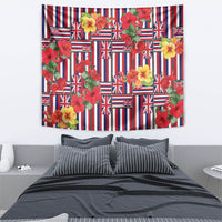 Hawaii Hibiscus Lei Tapestry Hawaiian Flag Motif