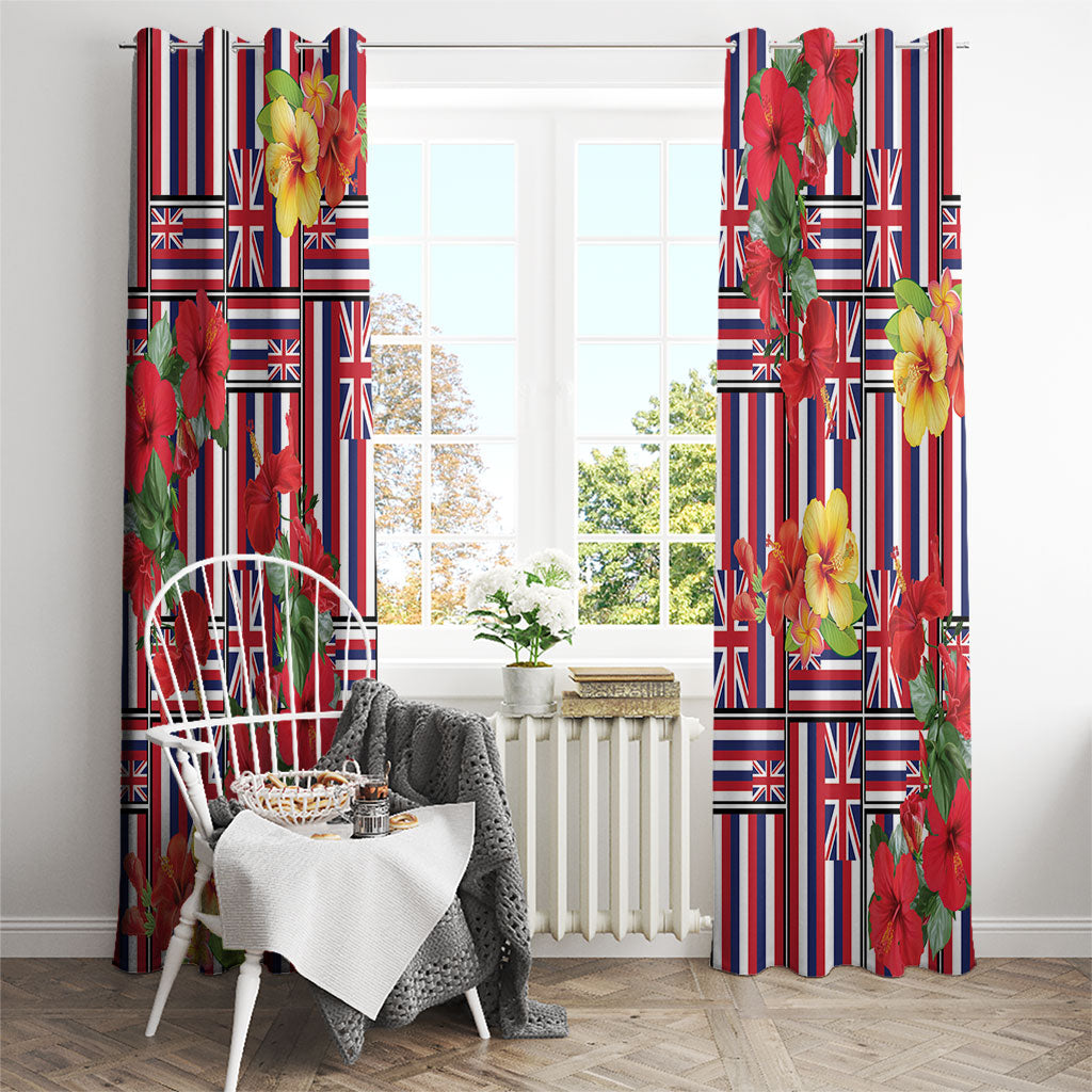 Hawaii Hibiscus Lei Window Curtain Hawaiian Flag Motif