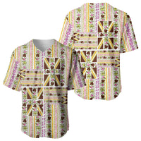 Hawaii Lokelani Pikake Lei Baseball Jersey Hawaiian Flag Motif