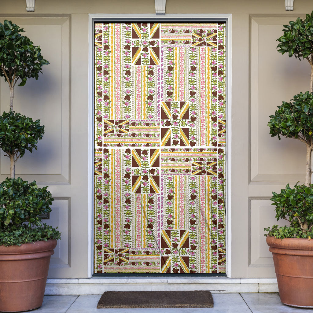 Hawaii Lokelani Pikake Lei Door Cover Hawaiian Flag Motif