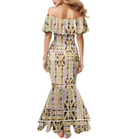 Hawaii Lokelani Pikake Lei Family Matching Mermaid Dress and Hawaiian Shirt Hawaiian Flag Motif