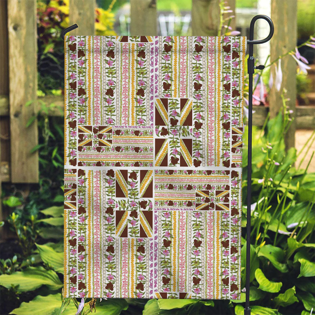 Hawaii Lokelani Pikake Lei Garden Flag Hawaiian Flag Motif