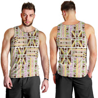 Hawaii Lokelani Pikake Lei Men Tank Top Hawaiian Flag Motif