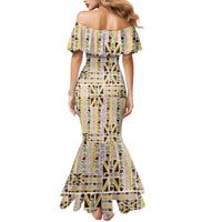 Hawaii Lokelani Pikake Lei Mermaid Dress Hawaiian Flag Motif