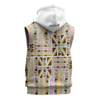 Hawaii Lokelani Pikake Lei Sleeveless Hoodie Hawaiian Flag Motif